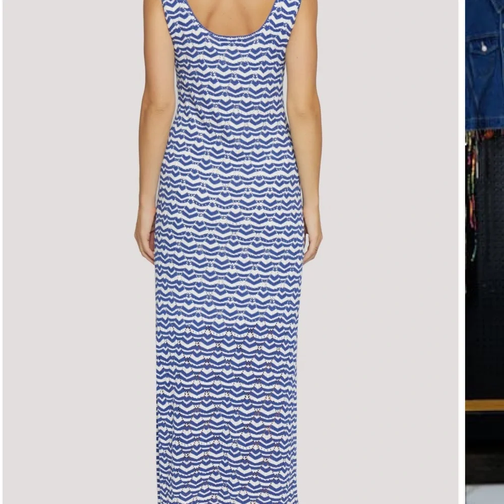 Lost + Wander Wave Open Stitch Maxi Dress 100% organic cotton breezy light - Picture 2 of 2